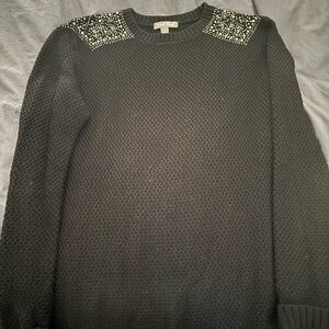 Tinley Road Black Sweater with Studded Shoulders